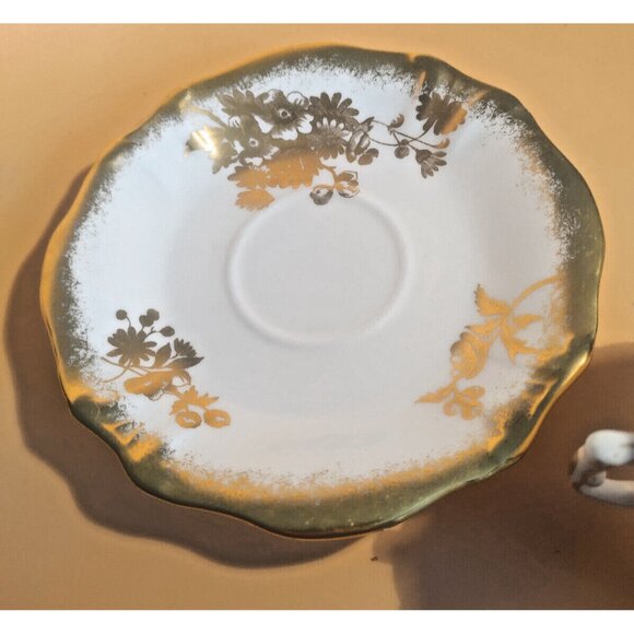 HAMMERSLEY & CO BONE CHINA VINTAGE GOLD PAINTED CUP & SAUCER 1950-1960 - Picture 7 of 14
